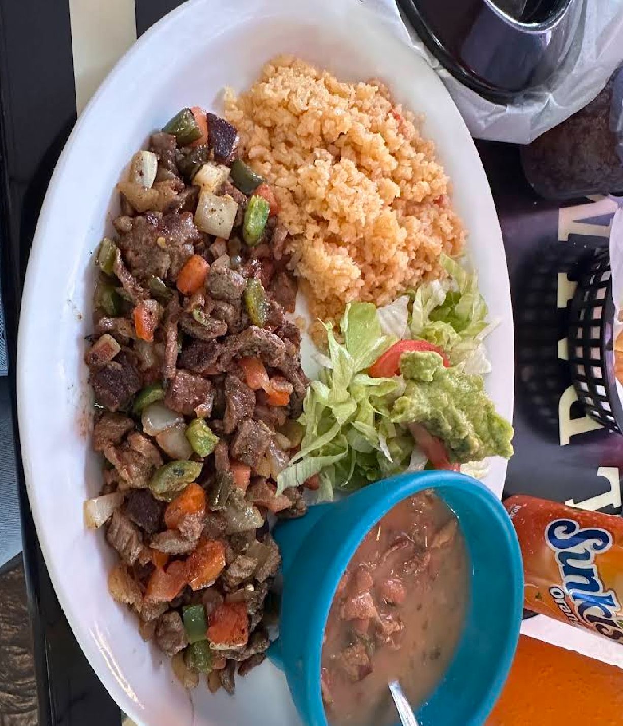 Plate with rice & beans